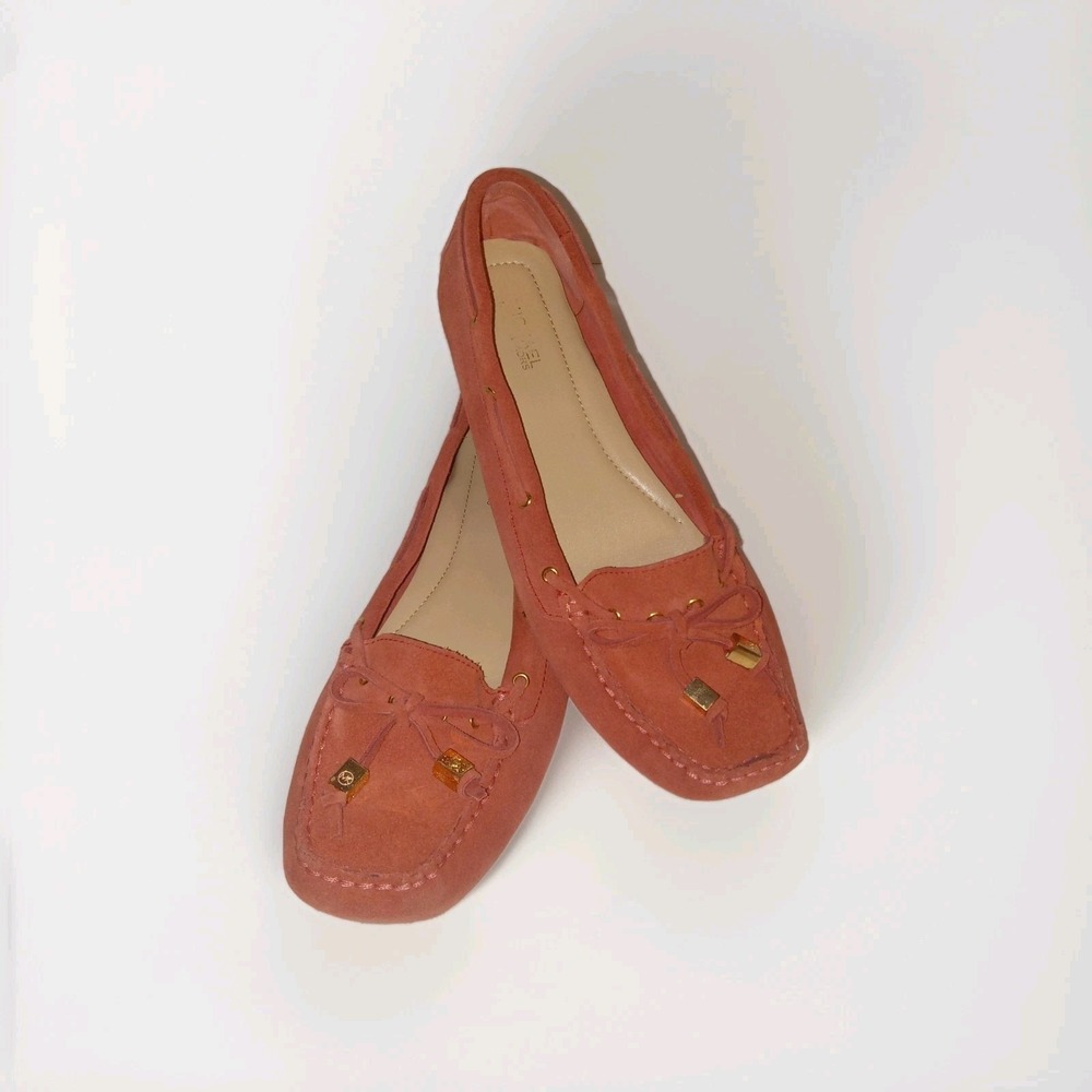 Michael Kors Sutton Moccasin Loafers Womens 7.5M Orange Suede Flats